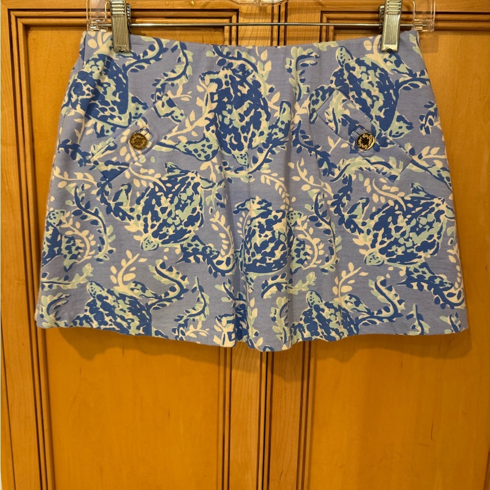 Lilly Pulitzer Blue Floral Skater Skort